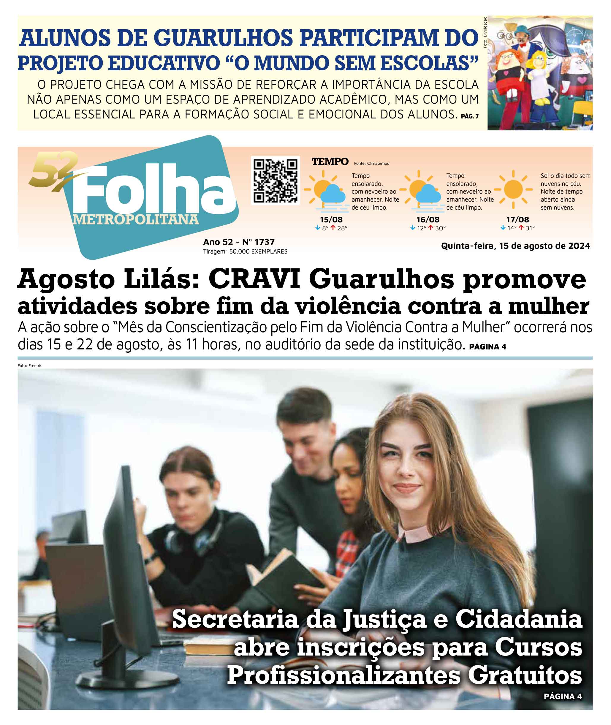 Folha Metropolitana ed 1737 – 15/08/2024 - Jornal Folha Metropolitana